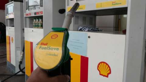 Shell petrol pump.