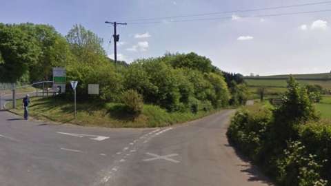 Google maps view of the beginning of the new Strawberry Line Section On B3136 West Shepton in Shepton Mallet