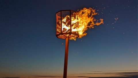 A beacon on fire