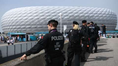 Police outside Munich's Allianz Arena