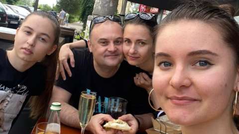 Nastya Mytiukova and her family in Ukraine