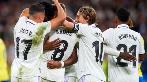 Toni Kroos celebrates for Real Madrid