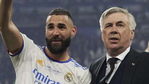 Karim Benzema and Carlo Ancelotti