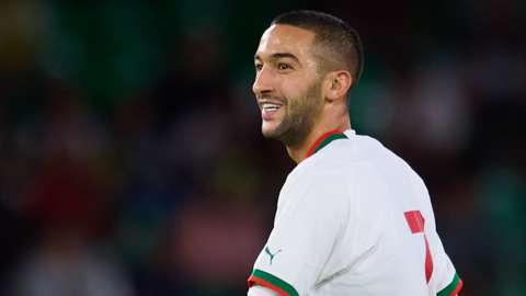 Hakim Ziyech in action for Morocco