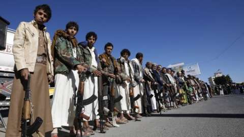 Houthi mobilisation in Sanaa