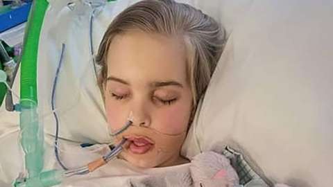 Archie Battersbee unconscious in his hospital bed with tube inserted into his mouth and nose