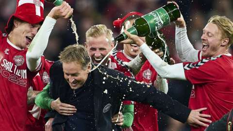 Denmark celebrate World Cup qualification
