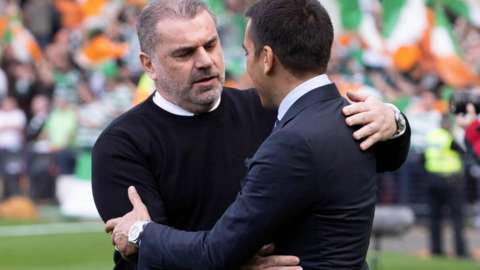 Celtic manager Ange Postecoglou and Rangers' Giovanni van Bronckhorst