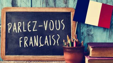 Parlez-vous Francais? written on a blackboard