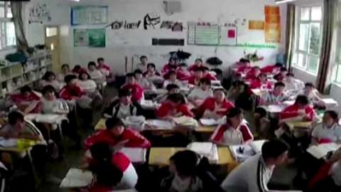 Children in a Sichuan classroom
