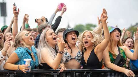 Festival-goers enjoy the music on the first day of TRNSMT Festival 2021