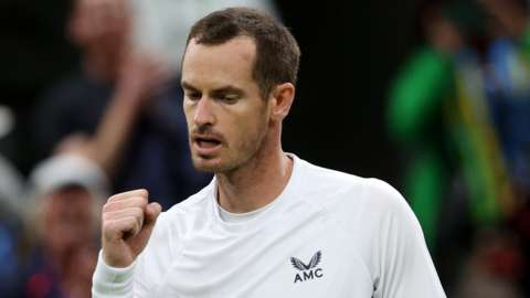Andy Murray pumps his fist in celebration