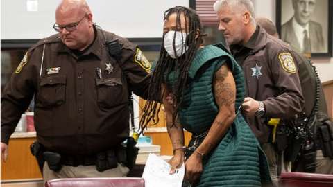 Darrell Brooks being escorted by deputies at a court appearance following his arrest in November.