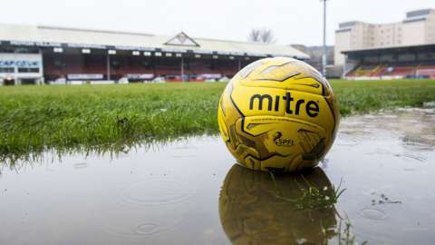 The pitch at Firhill is waterlogged