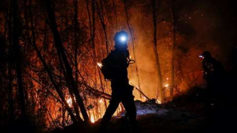 Fire fighting Greece wild fires, August 2021