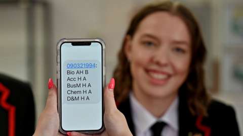 exam results on phone