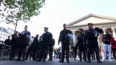 Police were deployed in central Paris to deal the protests