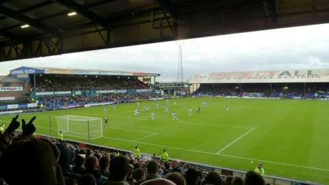 Boundary Park during a match between Oldham Athletic and Sheffield Wednesday