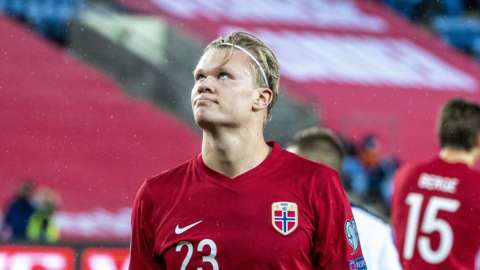 Erling Haaland scores 3 for Norway