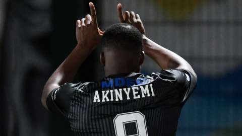 Ayr's Dipo Akinyemi celebrates