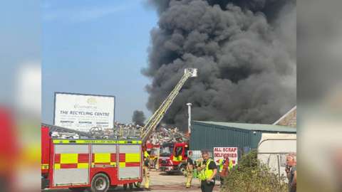 Fire at recycling plant in Milford Haven