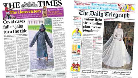 The Times and Daily Telegraph front pages