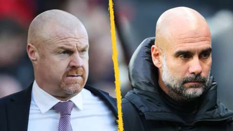 Split image of Sean Dyche and Pep Guardiola