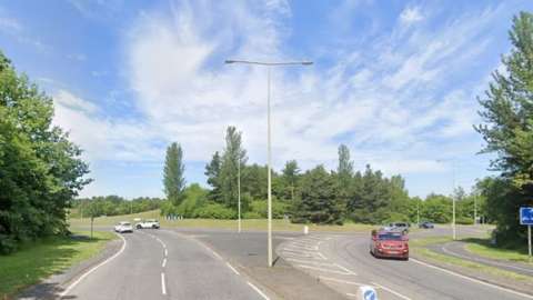 The junction of Dawley Green Way and Old Park Roundabout in Telford