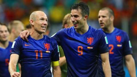 World Cup 2014: Netherlands celebrate victory over Spain