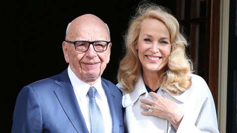 Rupert Murdoch and Jerry Hall at their London wedding in 2016