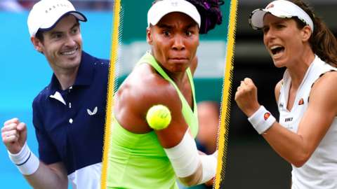 Andy Murray, Venus Williams and Johanna Konta are set to play in British grass-court events