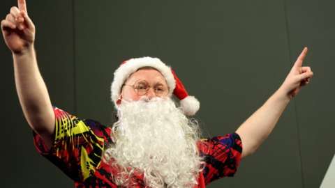 Ricky Evans dressed as Santa