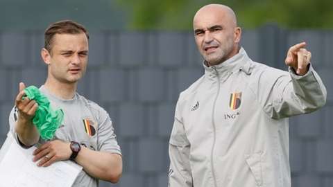 Belgium coaches Shaun Maloney and Roberto Martinez