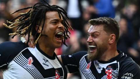 Dom Young celebrates