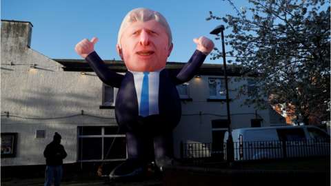 inflatable of Boris Johnson