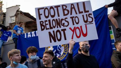 Fans protest against European Super League