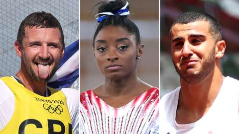 Giles Scott, Simone Biles and Adam Gemili,