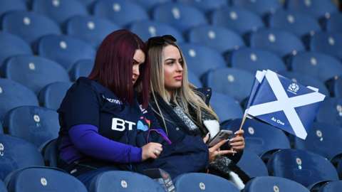 Scotland rugby fans at Murrayfield