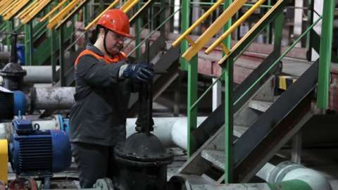 An oil worker in Russia