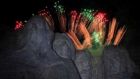 Fireworks at Mount Rushmore