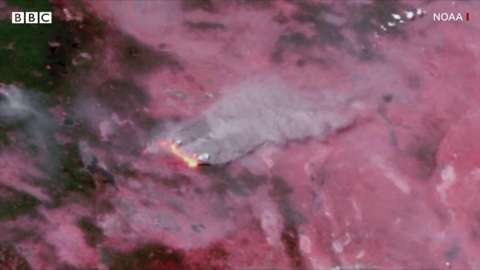 Bootleg Fire on NOAA satellite