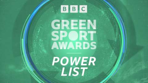 Graphic with BBC Green Sport Award logo and the text Power List underneath