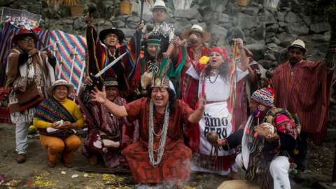 Peruvian shamans performed a ritual to help their national team in a World Cup play-off against Australia