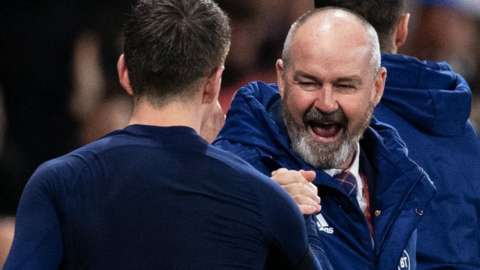 Scotland head coach Steve Clarke celebrates