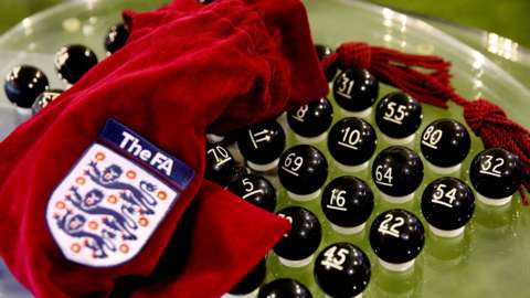 FA Cup draw bag and balls