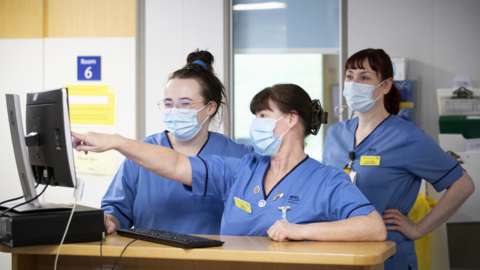 NHS Nurses working in a hospital