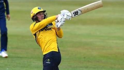 Tom Bevan, who only made his senior debut this summer hit his first century for Glamorgan as Hampshire were hammered by seven wickets