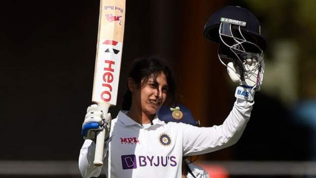 Australia v India: Smriti Mandhana hits century on rain-hit second day