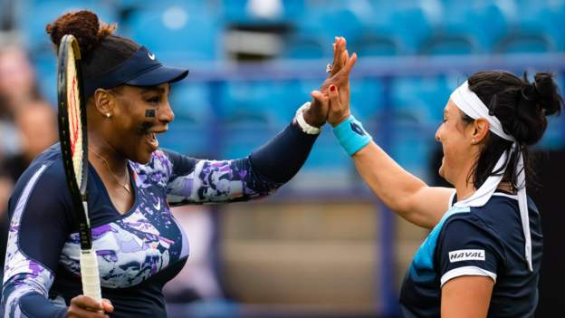 Eastbourne: Serena Williams & Ons Jabeur reach doubles semi-finals