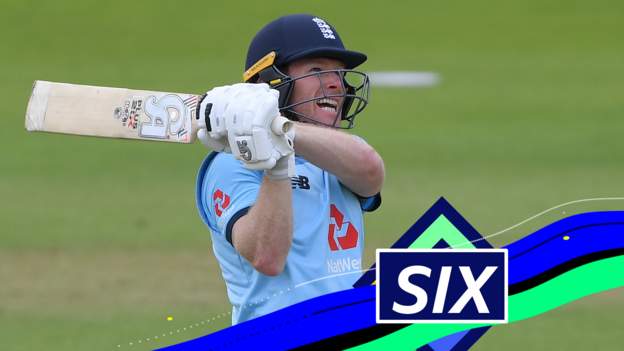 England v Ireland: Eoin Morgan hits an 'enormous six on way to century